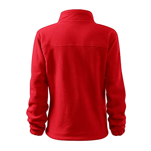 DELUNO Rot Damen Outdoor Fleecejacke - top qualität - Neu - Rot Blau Grau Weis - XS S M L XL XXL (504-L-Rot)