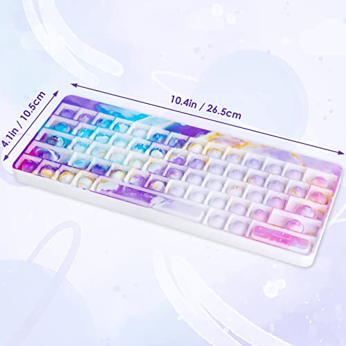 Nitoy Keyboard Bubble Fidget Sensory Toy Big Size Galaxy Color Push Pop Fidget Toy Stress Reduce Anxiety Relief Bubble Popper Silicone Squeeze Toy For Kids & Adults (Tie-Dye Multicolor Pink For Girls) #TOP4