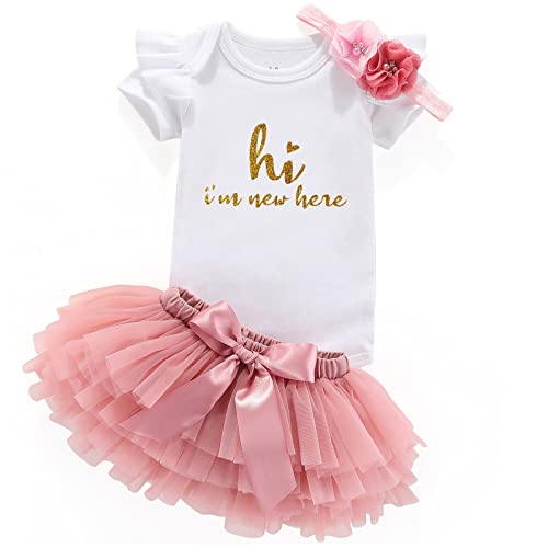 Coming Home Outfit For Baby Girl'S Clothing Set With Ruffles 0-3 Months