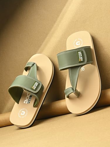 Image of Men's Comfort Slippers with Adjustable Strap | Cushioned Footbed & Shock Absorbing Sole | Lightweight Everyday Wear Slippers for Home, Office & Casual Walking