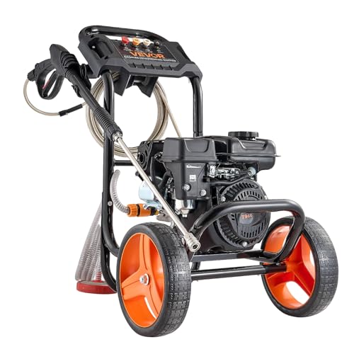 Image of VEVOR Gas Pressure Washer 2900 PSI and 1.85 Max GPM, Upgrade Aluminum Pump with Spray Gun and Wand, 4 Nozzle Set, Low Profile Power Washer for Cars, Fences, Driveways, Homes, Patios, Furniture