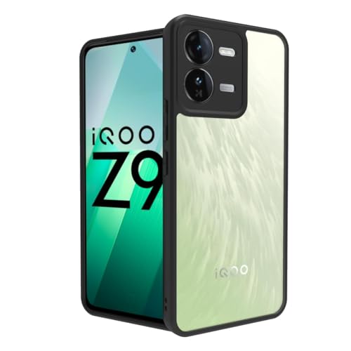 Image of Transparent Hard Back Cover case Mobile Cover for IQOO Z9 5G - Transparent Grip Case /Shockproof Corners with Camera Protection