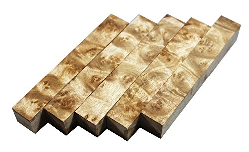 Confezione da 5 penne in legno di acero con occhi