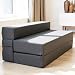 Sofá Cama Plegable Doble 140 cm – Puff Cama con Colchón de Espuma de 20 cm – Firmeza Media H3 – Sofá Compacto y Ligero para Suelo, Camping, Viajes y Uso Diario – Certificado Oeko-Tex y Durable