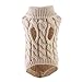 Hundepullover, Winter Warmer Hundepullover Kleine Hunde Rollkragen Strickpullover Hunde Pullover Weich Hundekleidung Hundepulli Hund Kleidung für Kleine Mittelgroße Hunde und Katzen (Beige, M)