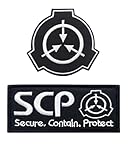 2 Pcs SCP Foundation Logo Funny Emblem Patch Tactical Hook & Loop Sew On Embroidered Fastener Applique Flag Patches for Clothes,Backpacks,Hats,Jacket,Vest,Badge Cloth Sign Costume DIY Accessories