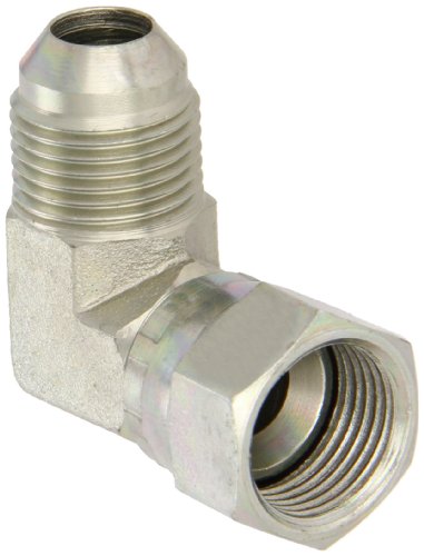 Eaton Aeroquip 2071-8-8S 90 Degree Swivel Nut Elbow, JIC 37 Degree End Types, Carbon Steel, 1/2 JIC(f) x 1/2 JIC(m) End Size, 1/2