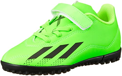 [アディダス] フットサルシューズ ジュニア エックス スピードポータル.4 H&L TF ターフ用 男の子 女の子 17~22.5cm LVG70 ソーラーグリーン/コアブラック/ソーラーイエロー(GW8501) 17.0 cm