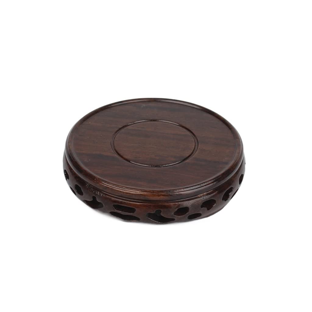 Espositore bonsai rotondo in legno di ebano for fioriera for tazze da tè
