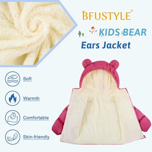 Image of BFUSTYLE Baby Toddler Coats Boys Girls Bear Ear Hooded Puffer Jackets 6M-5T