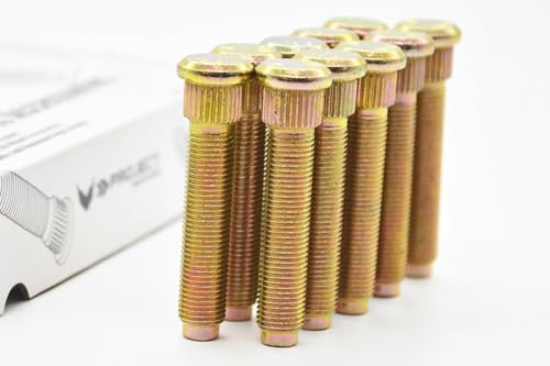 Project Innovation 63mm Total Length Long Extended Wheel Lug Studs Wheel Lug Bolts Compatible with Lex GS350 m12x1.5x63 Year 2007-2021 1 Set 10pcs, Gold