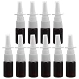 TEHAUX 10 X 10 ml Leere Nasensprayflaschen mit Feinem Sprühkopf Kompakt und Nachfüllbar Braunes Glas Medizinischer Nasenzerstäuber für Nasenpflege Unterwegs