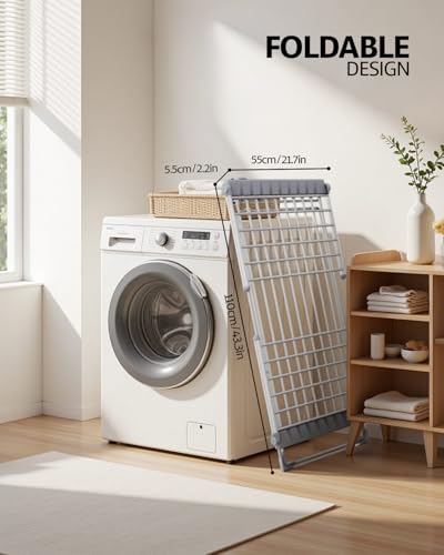 E-SMARTER Heated Clothes Airer with Cover, 18 Heated Pipes Electric Airer Clothes Dryer, Foldable Drying Rack Saving Space, Indoor Heated Drying Rack Suitable for Most Fabrics - Image 5