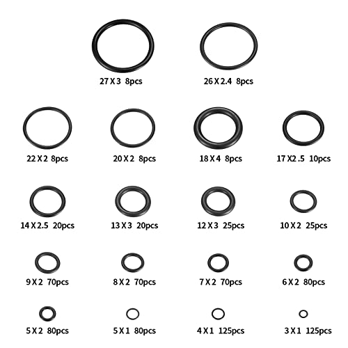 KOXXIAMOQ 850 Pcs O Rings Kit, Rubber O-Rings Seals Assortment Kit, Nitrile Rubber Pressure Plumbing Sealing Washer Gasket O Ring Repair Kit for Faucet, Automotive, General Repair - Thumbnail 2