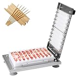 Máquina de Brocheta de Cordero, Máquina de Brocheta Comercial Manual con 10 Cuerdas a la Vez, Potentes Ventosas y Acero Inoxidable, Máquina para Hacer Kebab de Barbacoa para Exteriores, Fiesta
