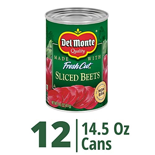 DEL MONTE FRESH CUT Canned Beets Sliced Canned Vegetables, 12 Pack, 14.5 oz Can
