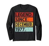 Photo Gallery legend since december 1977 retro 45 years old 45th birthday maglia a manica Photo Gallery legend since december 1977 retro 45 years old 45th birthday maglia a manica