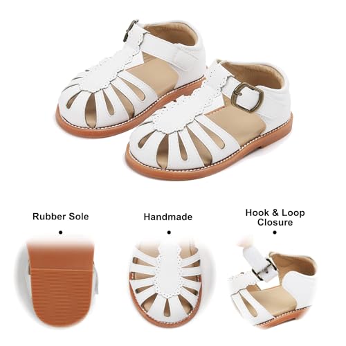 Image of Felix & Flora Toddler Girls Sandals Soft Rubber Princess Flat Shoes Flower Girl Shoes