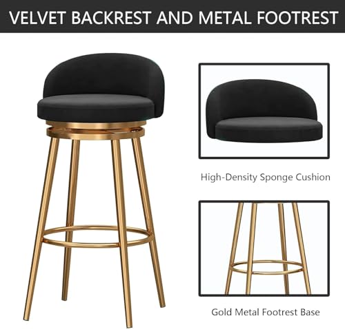 Tabourets de bar ensemble de 2 chaises de bar pivotantes 65cm