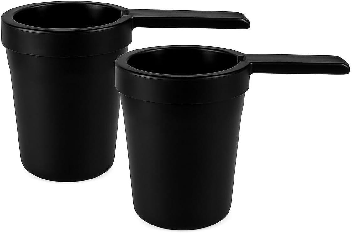 Cup-Style Cigar Ashtray for Car, RV, Boat & Golf Cart, Portable Black Ashtray with Lid, 2-Pack