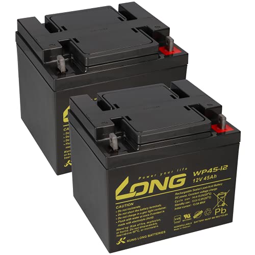 2 baterías AGM de plomo de 12 V y 45 Ah, WP45-12, compatible con MP45-12, NP38-12I, 38Ah, 39Ah, 40Ah, 42Ah, 44Ah, 50Ah
