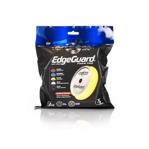 Image of Buff and Shine - EdgeGuard Foam Buffing Pads - Yellow - 5 inch Polishing Pad - Pack of 2