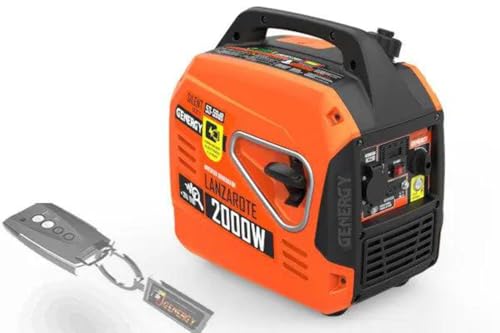 GENERGY Lanzarote 2000 Watt Stromerzeuger Benzin Inverter, Funkfernbedienung, reine Sinus Kurve, 4L Tank, super leise 53dB (A) 7m, Campinggenerator, Notstrom, Stromgenerator