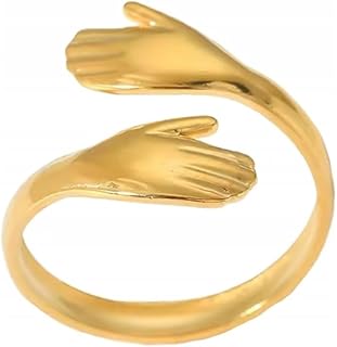 خاتم قابل للتعديل لعيد الأم من الابنة من الفولاذ المقاوم للصدأ المطلي بالذهب عيار 18 قيراط للنساء، هدية رائعة للصداقة