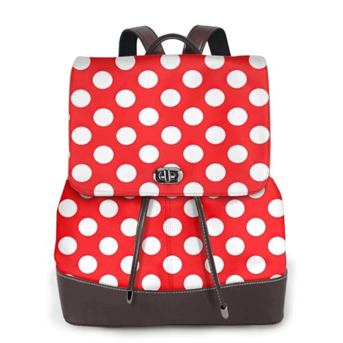 Sac à dos en cuir femme haut de gamme à pois mignons