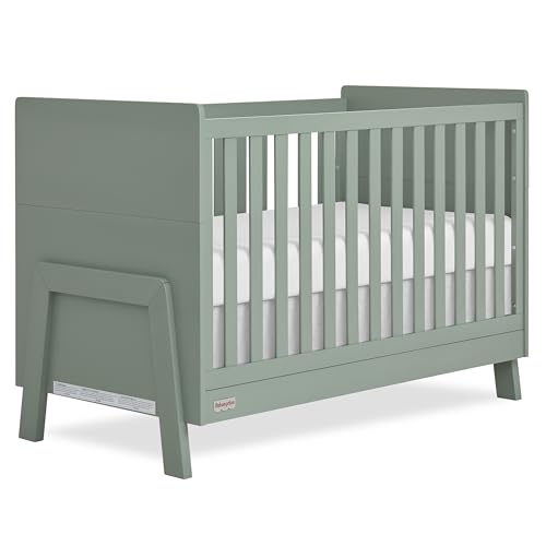Dream On Me Fisher Price Iris 4-in-1 Convertible Crib in Meadow Green, Greenguard Gold & JPMA Certified, Converts from Baby Crib to Day Bed, Full-Size...