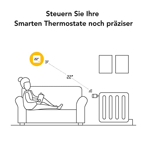 tado° Funk-Temperatursensor - Wifi Zusatzprodukt für smarte Heizkörperthermostate - digitale Raumtemperaturmessung für optimale Heizkörpersteuerung per App - einfache Installation - Heizkosten sparen