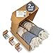 Produktbild ADLASHA Strandtuch XXL Saunatuch 2er Set 100x180 cm 100% Baumwolle OEKOTEX Zertifiziert Hamamtücher groß Badetuch Sauna Peshtemal Handtuch für Strand und Baden (Schwarz / Dunkelblau)