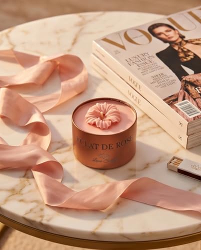 Bougie artisanale en cire de soja coulée dans un pot cuivré élégant