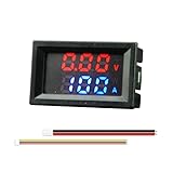Voltmetro 1 pz 0-100 V 10 A 50 A 100 A Voltmetro Amperometro Digitale Doppio Display LED Rilevatore di Tensione Misuratore di Potenza Corrente Pannello Amp Voltmetro(Red Blue,50A)