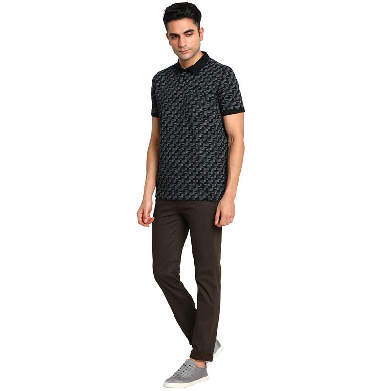 Image of Turtle Men Cotton Brown Solid Narrow Fit Trousers