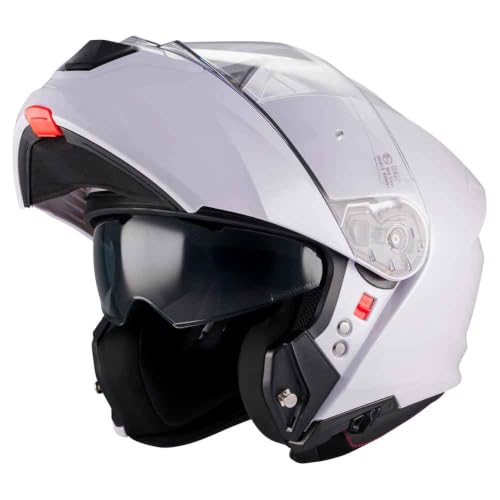 Image of MT Helmets Genesis R SV Pure A0 Modular Flip Front Motorcycle Helmet, Gloss White, ECE22.06 (M)