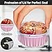 EUSOAR Baking Cups with Lids, Pink 60Packs 5oz Disposable Aluminum Foil Mini Muffin Liners, Dessert Cheesecake Pan Creme Brulee Cupcake Ramekins Containers for Catering Gathering Club Wedding Party