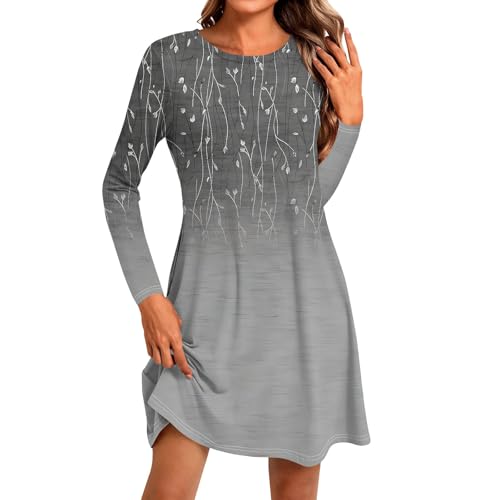 Generisch Kleid Langarm Winterkleid Damen Lang Kleid Winter Damen Vintage Kleider Damen Kleid Weihnachtsfeier Winterkleid Kleider Damen Winter...