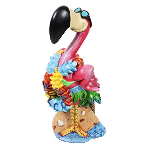 Exhart Tropical Flamingo Statue, Durable Hand-Painted Resin Garden Décor, Indoors/Out, 6"X8"X17" #TOP10