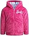 Barbie Girls Winter Coat - Insulated Hooded Faux Fur Coat Reversible to Quilted Puffer Outerwear Jacket (Sizes: 3T-7), Size 5, Pink/Blue Barbie