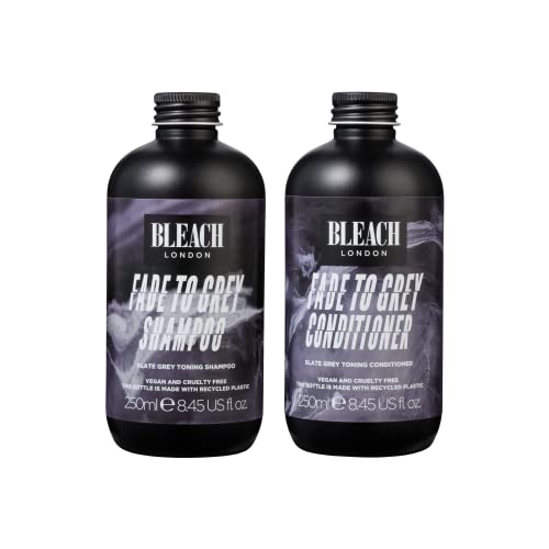 BLEACH LONDON - Fade to Grey Shampoo 250 ml and Conditioner 250 ml - Ashy grey toning shampoo and conditioner - 2 pack