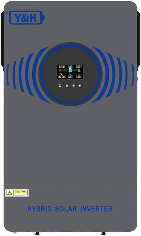 Y&H 6200W Hybrid Photo voltaic Inverter DC 48V to AC 230V Pure Sine Wave, Battery-Free Begin Supported, with 120A MPPT Photo voltaic Charger, Air/Lightning Swap, for 48V LiFePO₄/Lead Acid, Dwelling & RV Photo voltaic System