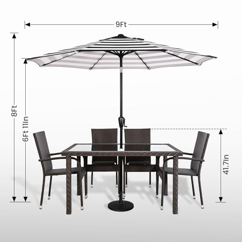 Sun-Ray 201006BW 9' Round Patio Umbrella thumb #4