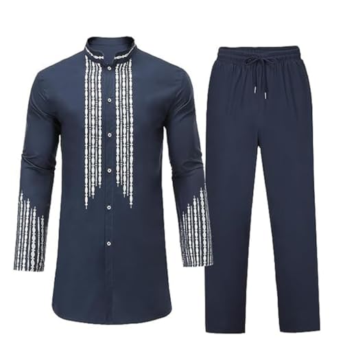 Surchemise Sets et Pantalon 2 Pièces Ensemble Homme Africain Dashiki Tribal