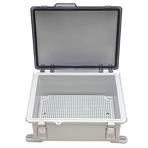 Makerele Grey Junction Box Abs Plastic Dustproof Waterproof Electrical Boxes Hinged Shell Outdoor Universal Project Enclosure With Clear Cover 8.6×6.7×4.3 Inch (220×170×110Mm) #TOP1