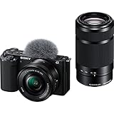 SONY(ソニー) Vlog用カメラ レンズ交換式VLOGCAM APS-C ミラーレス一眼カメラ ZV-E10 ダブルズームレンズキット(同梱レンズ:SELP1650+SEL55210) ウィンドスクリーン付属 ブラック ZV-E10Y B