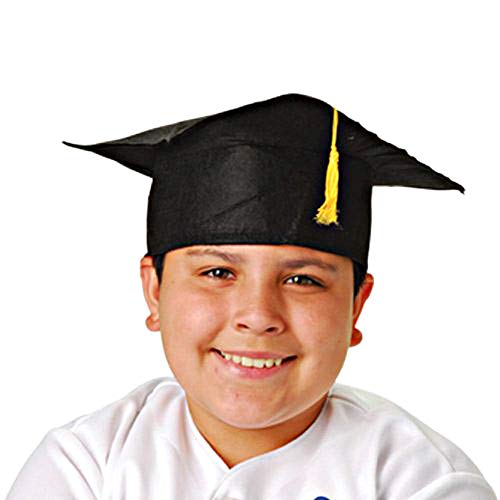 ArtCreativity Black Graduation Caps for Kids, Pack of 12, Child-Size Grad Hats for Preschool, Kindergarten Boys, Girls, Children, Comfortable Felt Graduation Caps with Yellow Tassels4