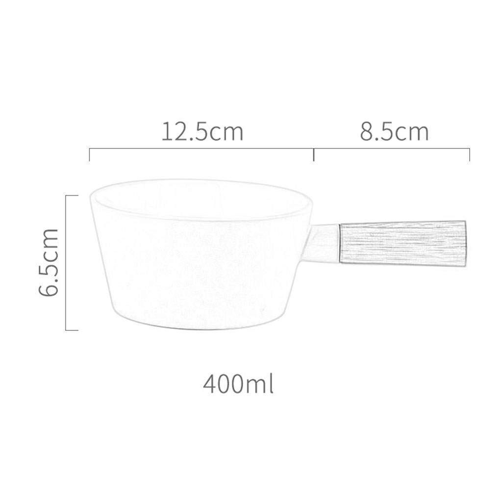 Suppenschüsseln im japanischen Stil mit Griff, 400 ml Holzgriff Verbrühungssicherer Salat Dessert Obstkeramik Geschirr-Pink
