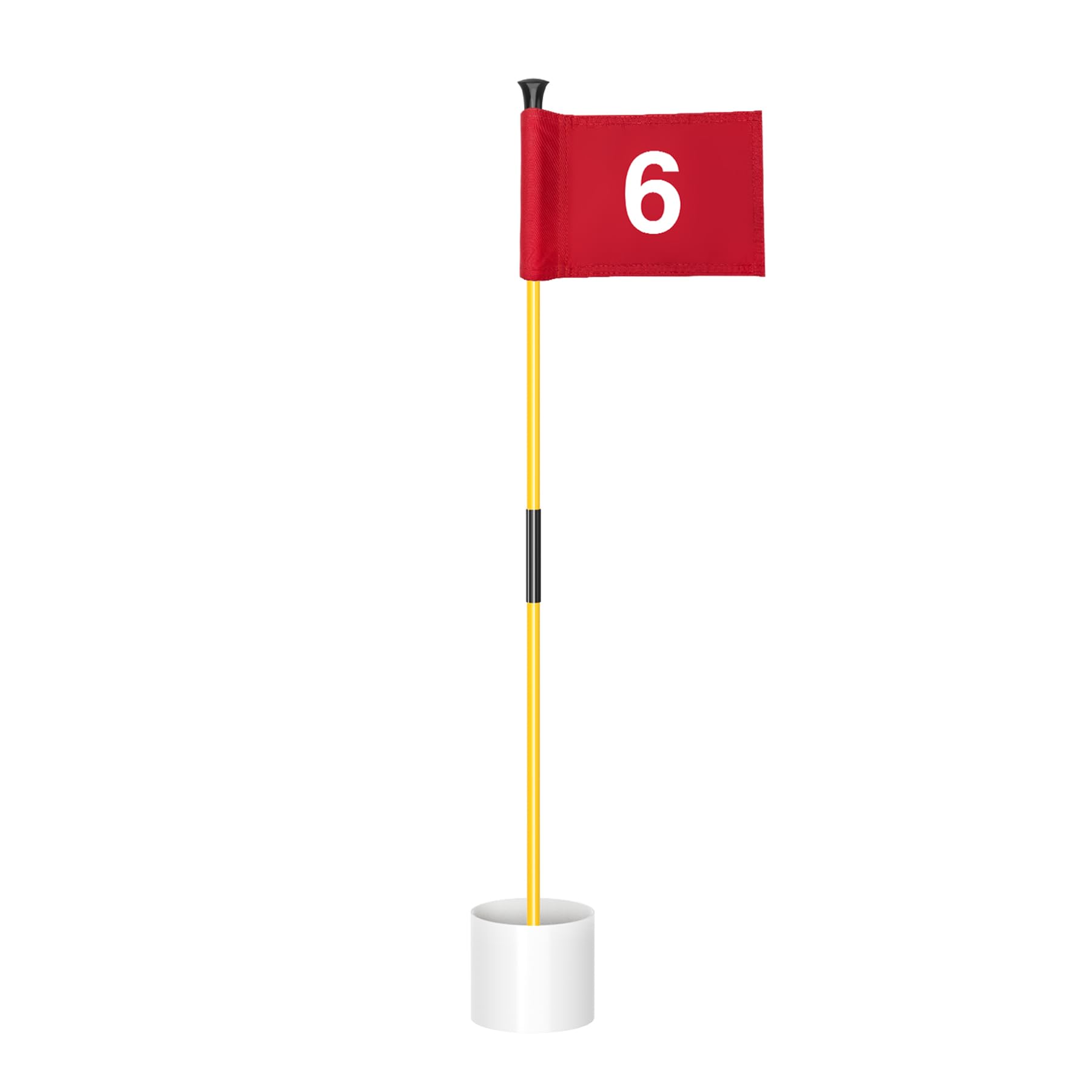 KINGTOP Miniature Golf Flagstick, Practice Putting Green Flags, Red #6, Portable 2-Section Design, 3ft Flagpole, Indoor | Outdoor — image 1