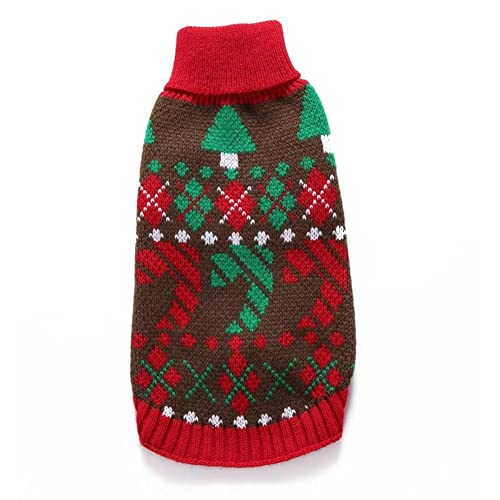 Classic Green&Red Christmas Sweater For Small Dogs Cats 100% Cotton Handmade Woven Puppy Shirt Winter Warm Outfits Clothes Xs #TOP2